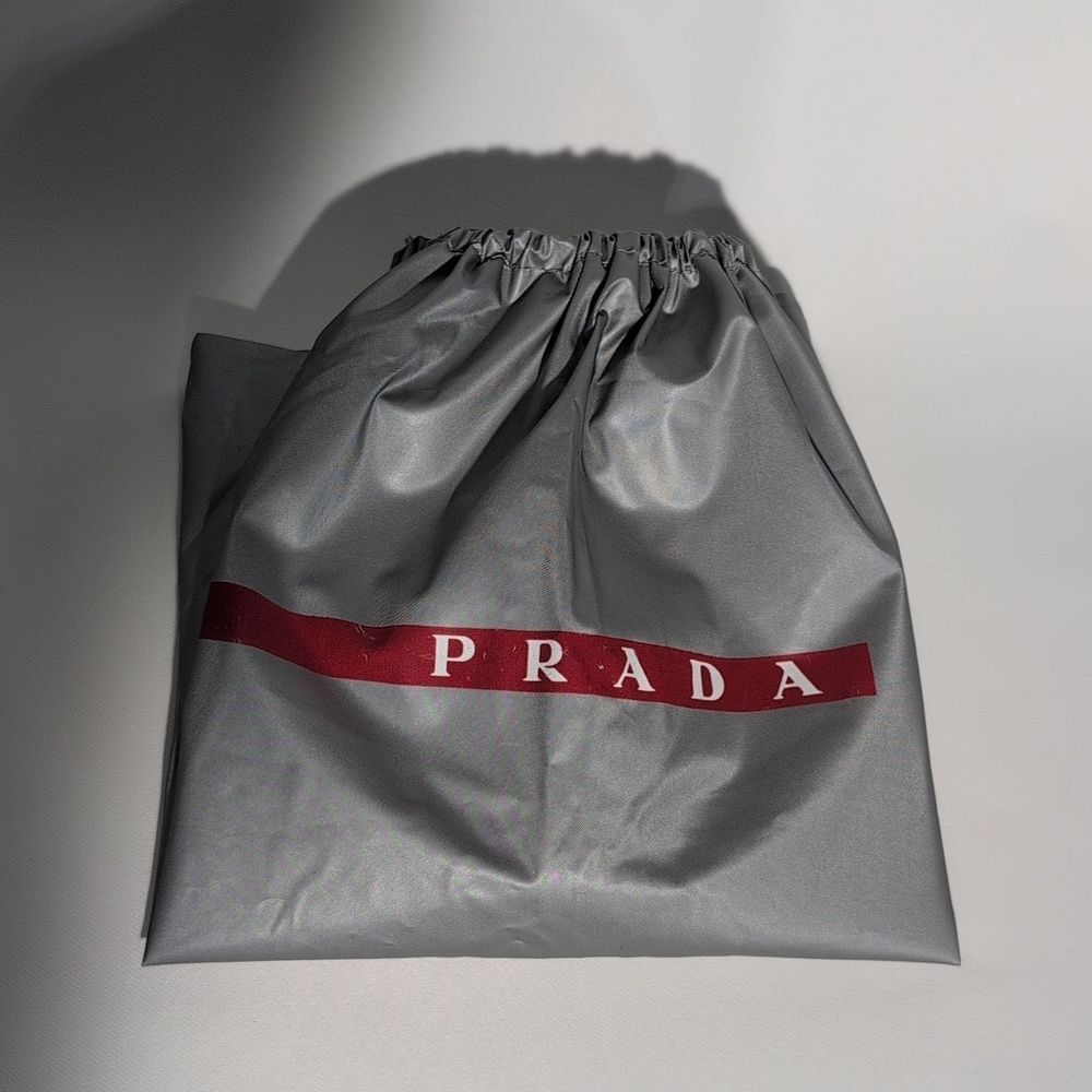 Prada Silver Drawstring Bag with Red Accent (plastic) - Picture 9 of 11